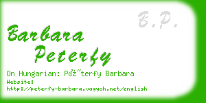 barbara peterfy business card